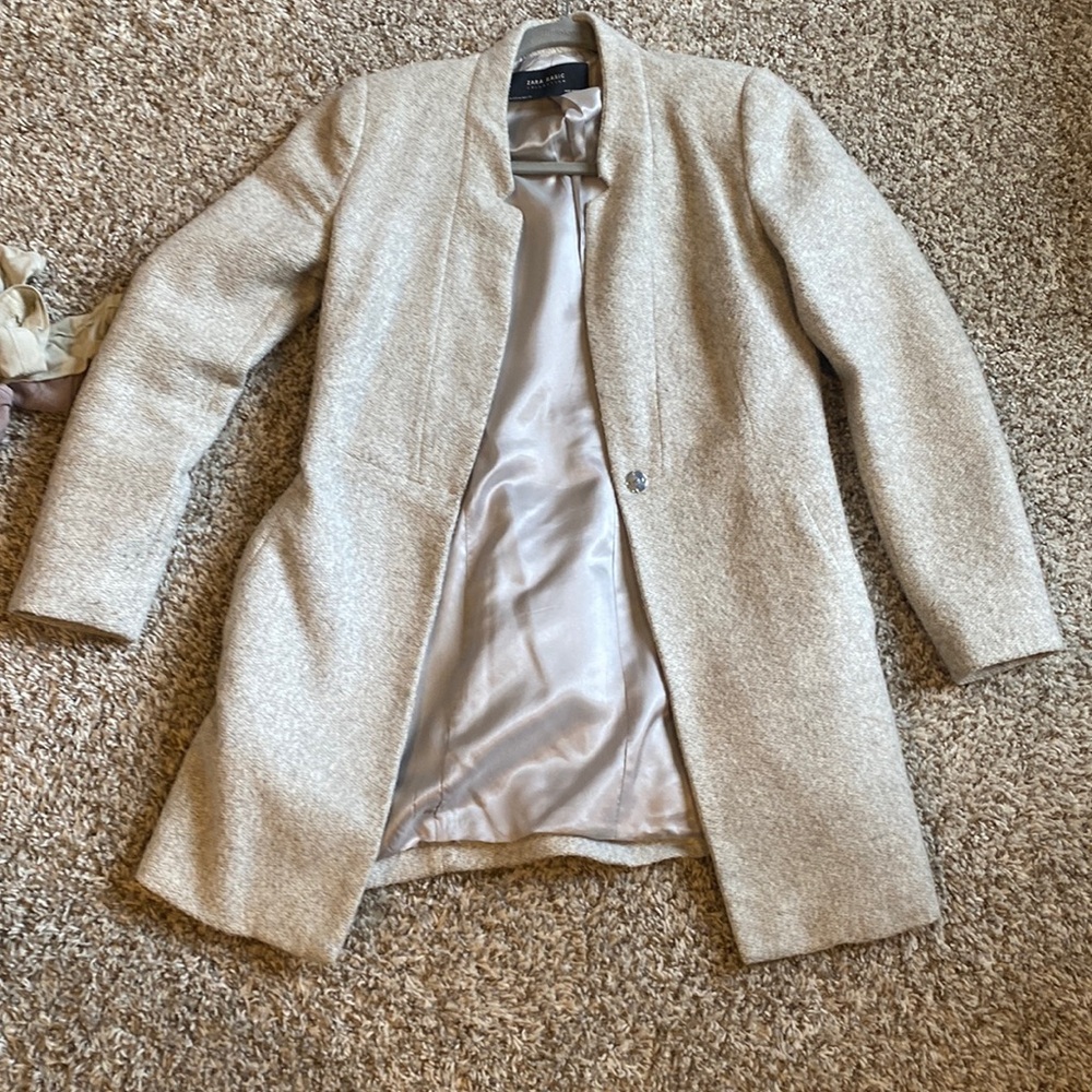Zara Heathered Grey long Blazer